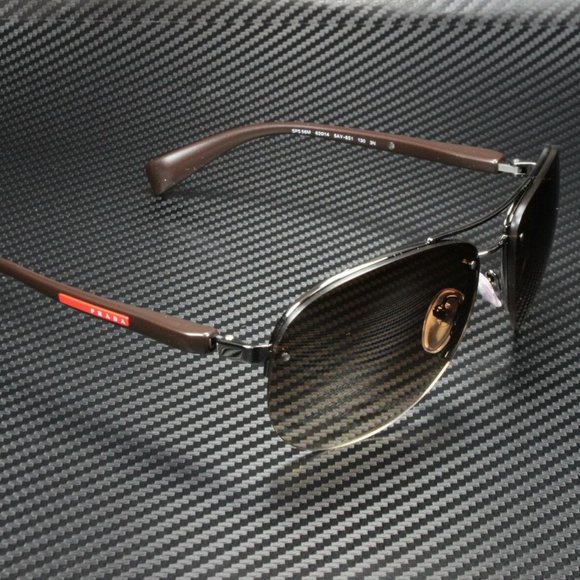 Prada Men's Gunmetal Brown Gradient Sunglasses - Picture 3 of 4